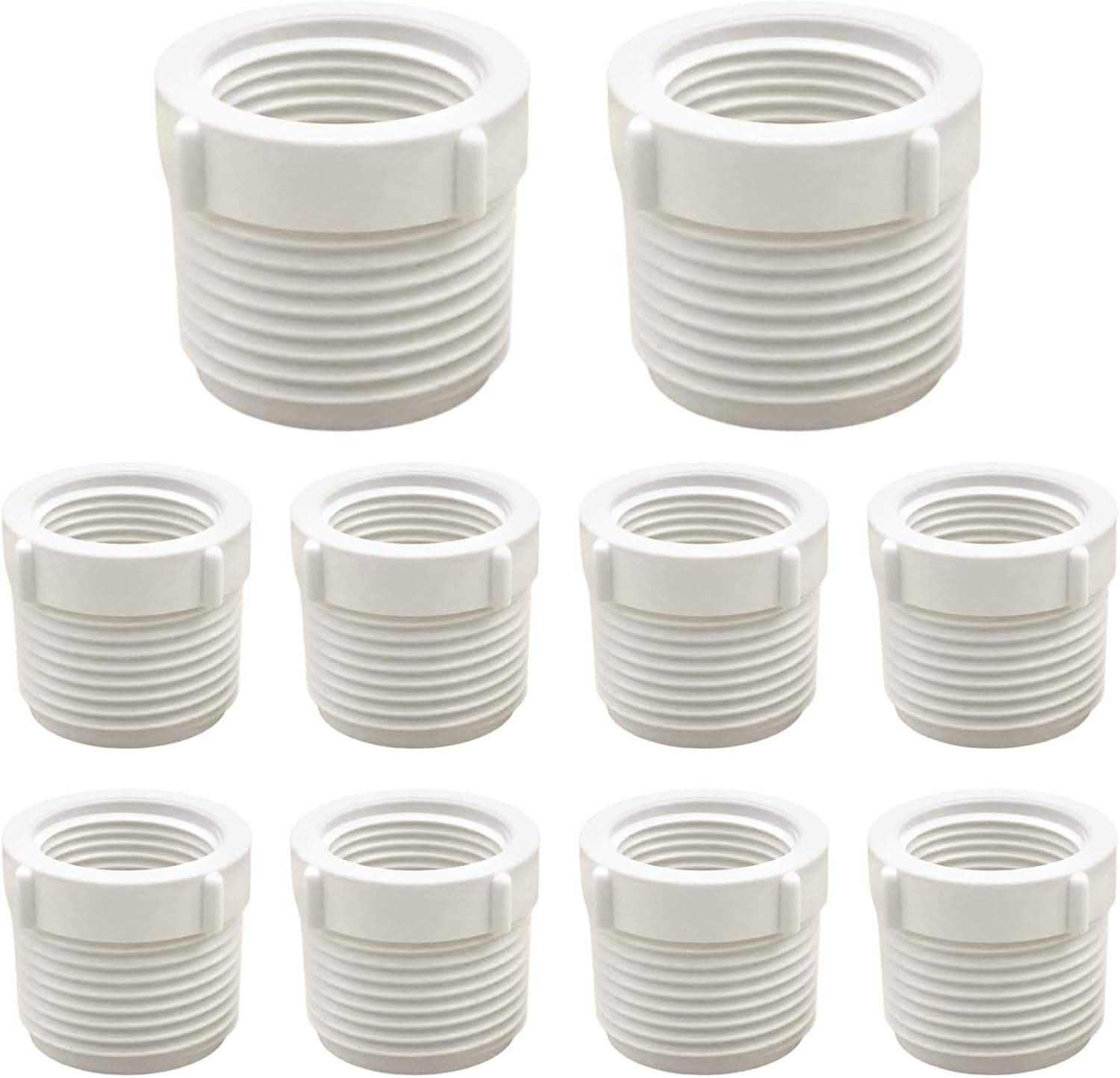 10Pcs 3/4-Inch External Thread to 1/2-Inch Internal Thread PVC Reducer ...