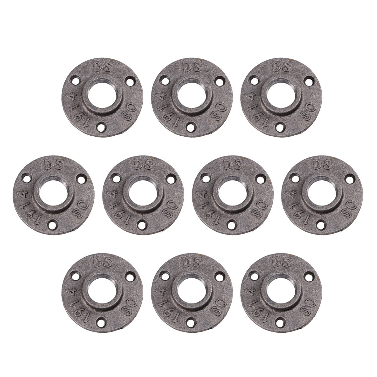 Black Industrial Malleable Iron 3/4" Threaded Floor Flange Set