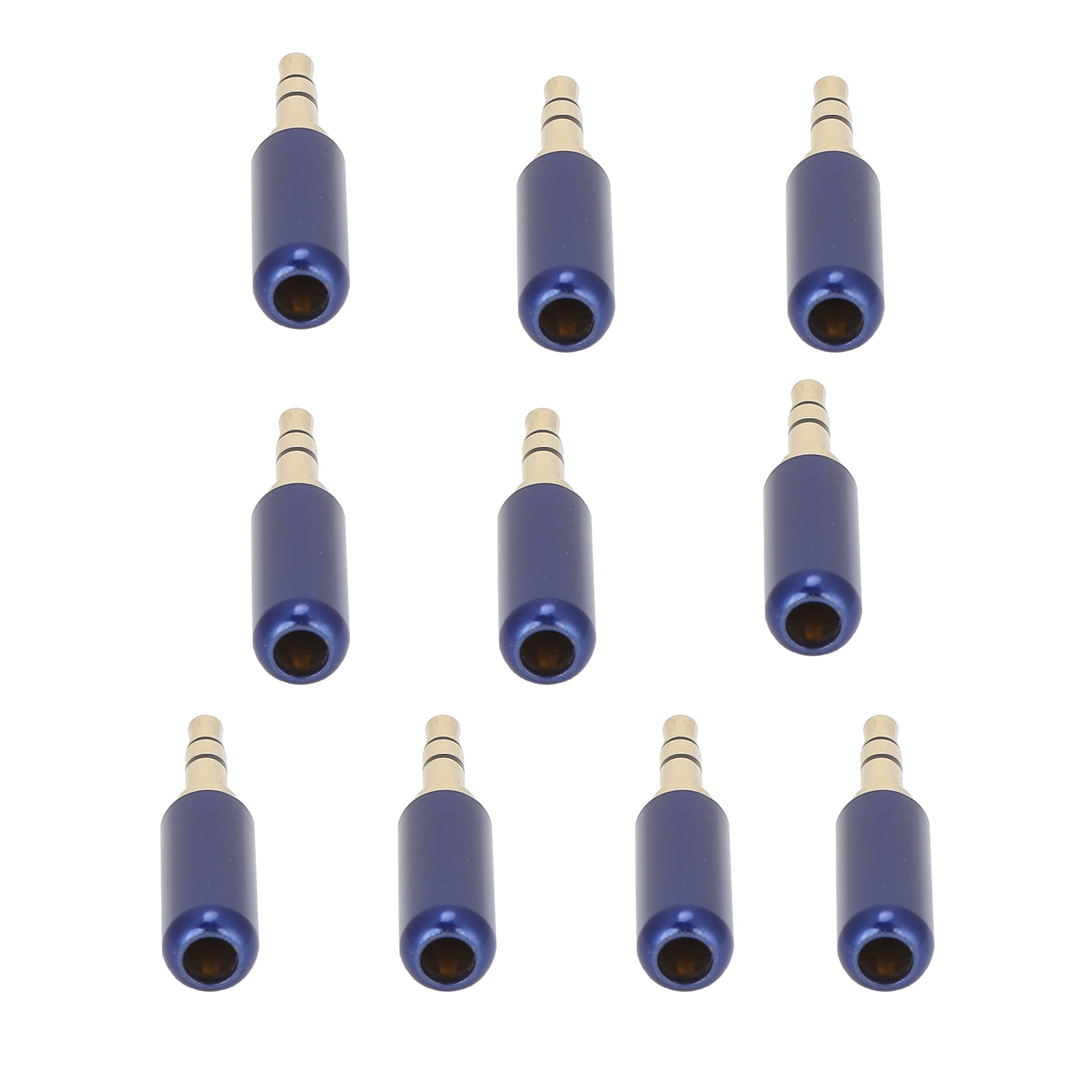 10Pcs 3.5mm Headphone Audio Jack 2?Channel Stereo Gold?Plated Balanced Plug Repair Accessory