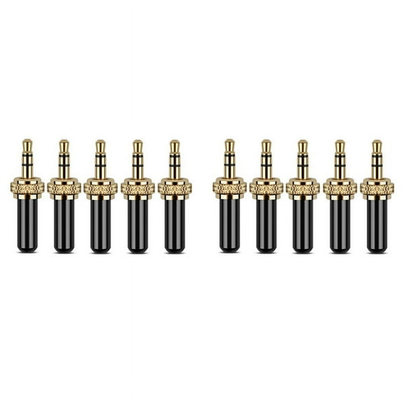 10Pcs 3.5mm Plugs Metal Connector Mini 3.5mm Screw Lock Stereo Jack Plug with M6 Internal Thread