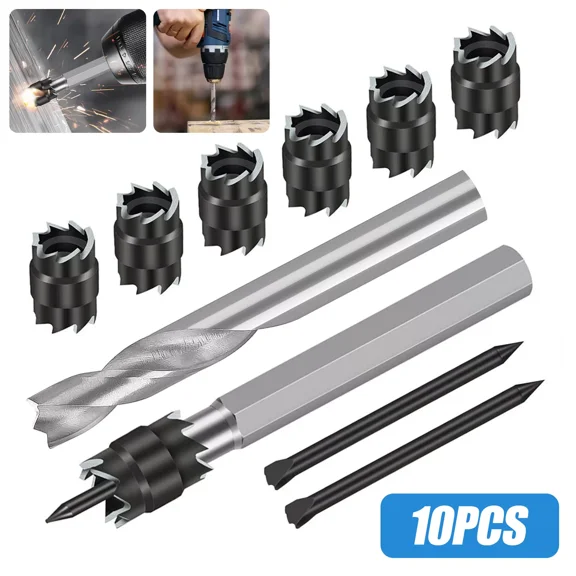 10Pcs 3/8" Double Sided Spot Weld Cutter Remover Drill Bit Welder Cut Rotary Kit