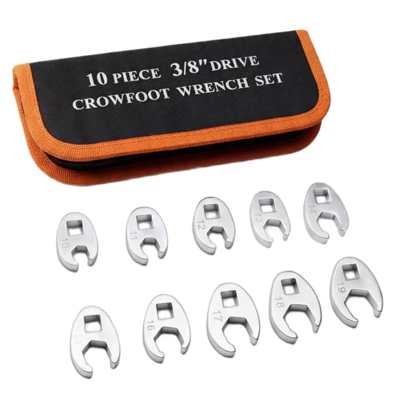 10Pcs 3/8'' Drive Crowfoot Wrench In 10 To 19mm Measurements Perfect For Automotive Repair And Home Maintenance