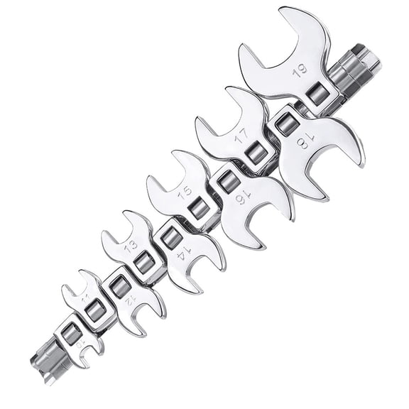 10Pcs 3/8Inch Drive Crowfoot Wrench Set 10 To 19Mm Metric Foot Open End Spanner