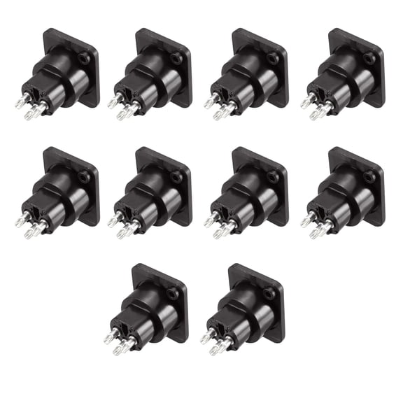 10Pcs 3-Pin XLR Female Jack Panel Mount Microphone Connector Adapter Converter TAPDRA Spare Part