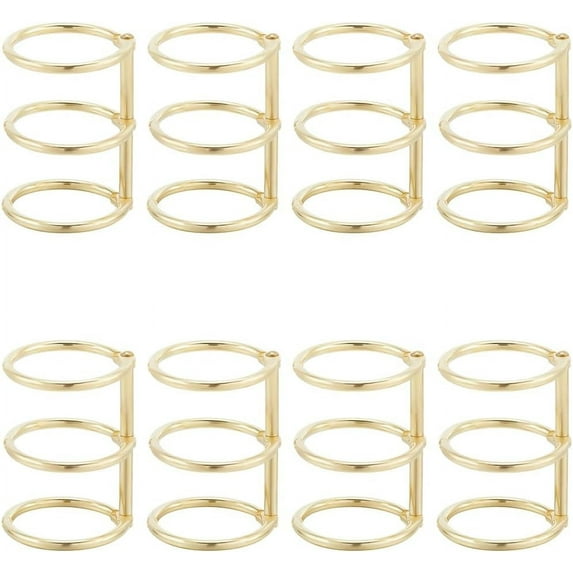 10Pcs 3 Rings Metal Loose Leaf Binders Book Rings 30mm Inner Diameter Flexible Gold Snap Split Hinged Versatile for DIY Travel Diary Notebook Photo Album Binding Spines Combs Craft Supplies Golden