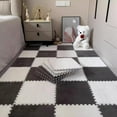 thumbnail image 1 of 10Pcs 30*30CM Creative Plush Puzzle Foam Floor Mat Puzzle Carpet Warm Playmat Interlocking Exercise Tiles Fluffy Area Rugs, 1 of 9