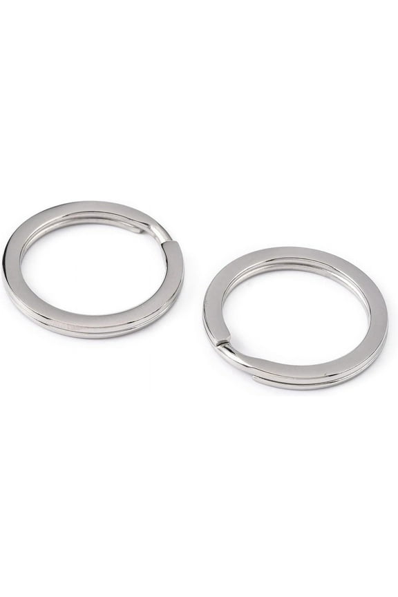 10Pcs 304 Stainless Steel Keychain Clasp Findings Resistant Split Key Rings Stainless Steel Color Metal Split Keyring