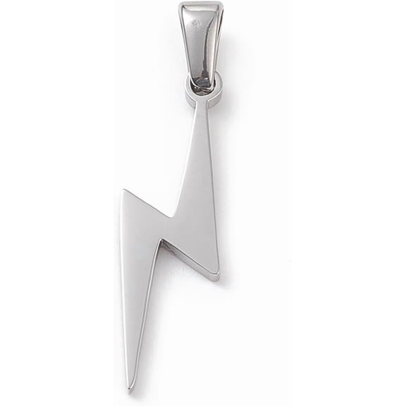10Pcs 304 Stainless Steel Pendants Coherent Light Cut Lightning Charms Stainless Steel Color Pendant Charm for Women Birthday Festival Elegant Gifts Personalized Jewelry Stainless Steel Color