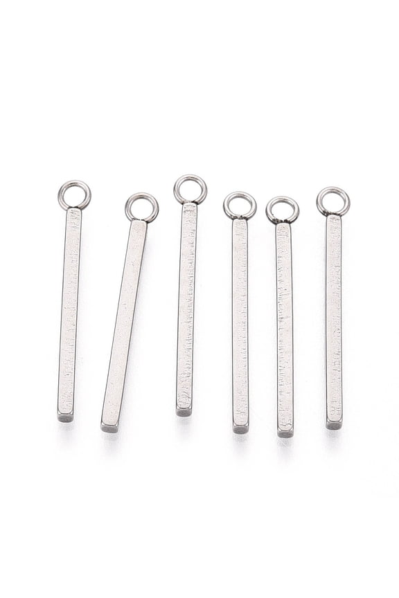10Pcs 304 Stainless Steel Pendants Jewelry Making Charms Bar/Stick Jewelry Findings DIY
