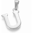 thumbnail image 1 of 10Pcs 304 Stainless Steel Pendants Stainless Steel Color Jewelry Making Charms for Women DIY Necklace Bracelet Earring Jewelry Craft Making Initial Letter.U 20x16x1.8mm Hole: 3x7mm 10pcs, 1 of 2