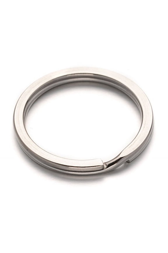 10Pcs 304 Stainless Steel Split Key Rings 30x3mm Keychain Clasp Findings Metal Round Key Chain Rings Stainless Steel Color
