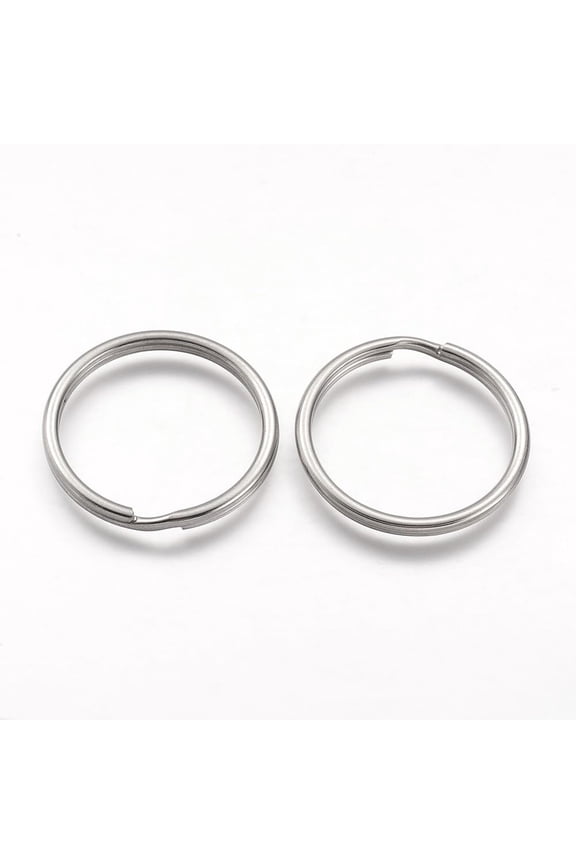 10Pcs 304 Stainless Steel Split Key Rings Keychain Clasp Findings Stainless Steel Color Keychains with Chain Metal Split Keyring Split Keychain Rings for DIY Making Accessory 30x3mm