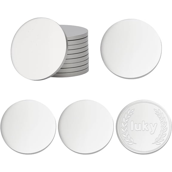 10Pcs 304 Stainless Steel Stamping Blank Tag Cabochons Mirror Polished Finish Flat Round Stainless Steel Color 40x3mm for DIY