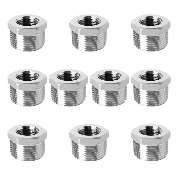 10Pcs 304 Stainless Steel Threaded Reducer Inserts For Heavy Duty Machinery And DIY Projects Various Tool Connectors