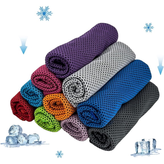 10Pcs/30Pcs Microfiber Cooling Towels Ice Towel Workout Towel, Soft Breathable Sweat Towel for Sports, Yoga, Gym, Golf, Camping, Running, Fitness, Workout & More Activities, 32X12Inch