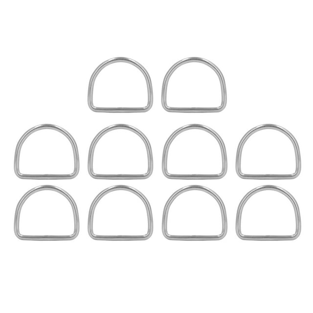 10Pcs 316 Stainless Steel D Rings 3mm Seamless Welding Half Round Rings