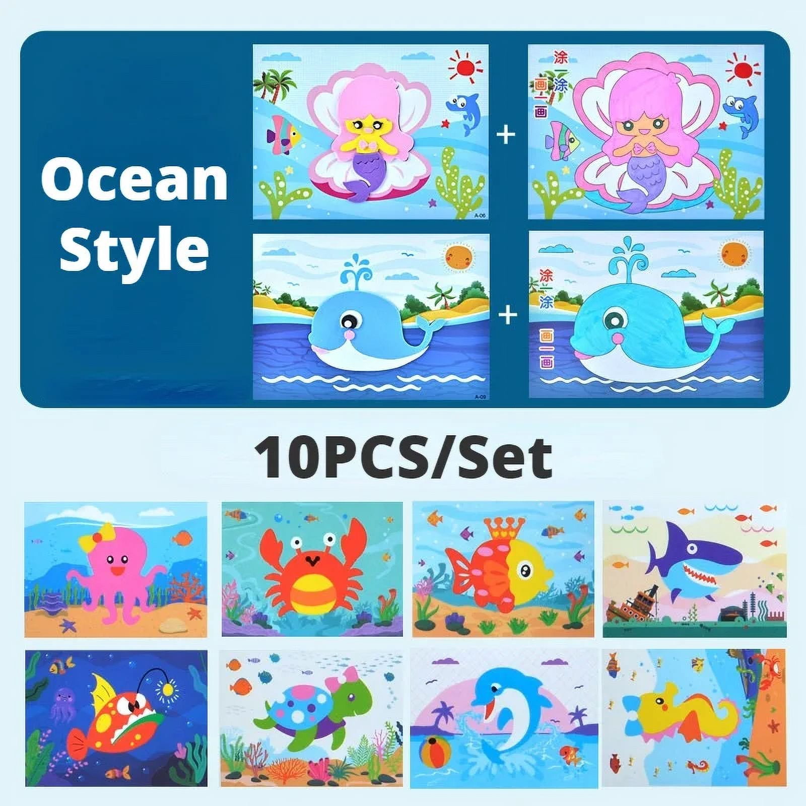 10Pcs 3D EVA Foam Sticker Puzzle Game DIY Cartoon Animal Craft Toys ...