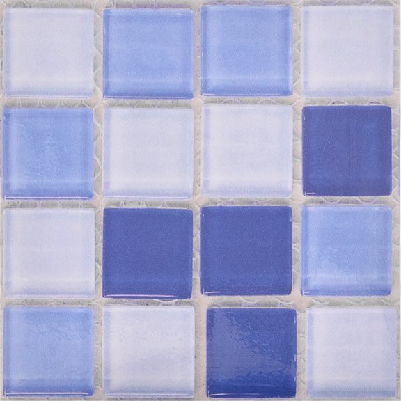 10Pcs 3D Wall Stickers, 10 x 10cm Square Mosaic Tile Wallpaper Self-Adhesive Waterproof Blue