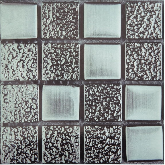10Pcs 3D Mosaic Tile Stickers, 10 x 10cm Square Wallpaper Self-Adhesive Waterproof for Kitchen (Style 4)
