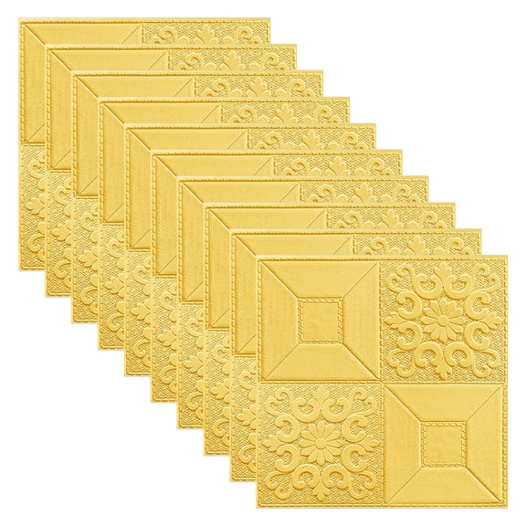 10Pcs 3D Self-Adhesive Tile Stone Brick Wall Sticker Soft Foam Wallpaper Peel and Stick Panels Home Bedroom Living Room Decor