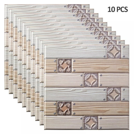 10Pcs 3D Tile Sticker PVC Room Wall Stickers Peel And Stick Splash-proof Imitation DIY Wallpaper