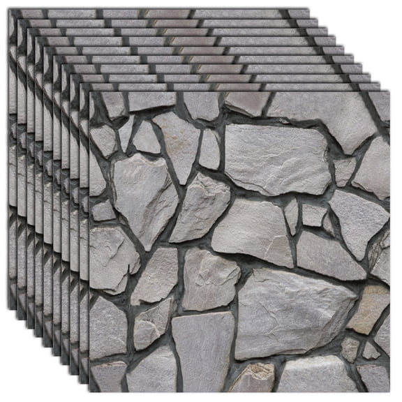 10Pcs 3D Wall Panel Peel and Stick 30CMx30CM Brick Texture Wall Tiles Stickers with Aluminum Foil Backing Adhesive PVC Self Adhesive Wall Paper for Interior Wall Decor Type 5