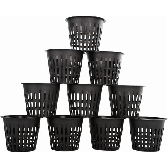10Pcs 3Inch Mesh Pot Net Cup Basket Hydroponic Aeroponic Flower Planting Container for Plant Grow Gardening