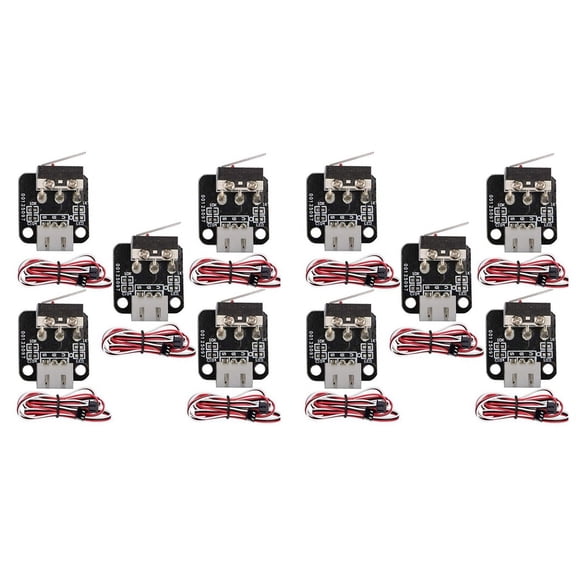 10Pcs 3Pin for End Stop Limit Switch with Cables,3D Printer Limit Switchs,Mechanical Endstop Switch Module for 10,black