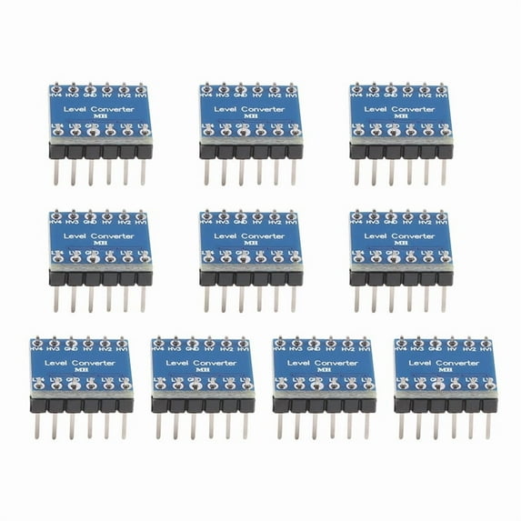 10Pcs 4 Channel IIC Logic Level Converter Bi-Directional Module 3.3V to 5V Shifter for (Pack of 10)