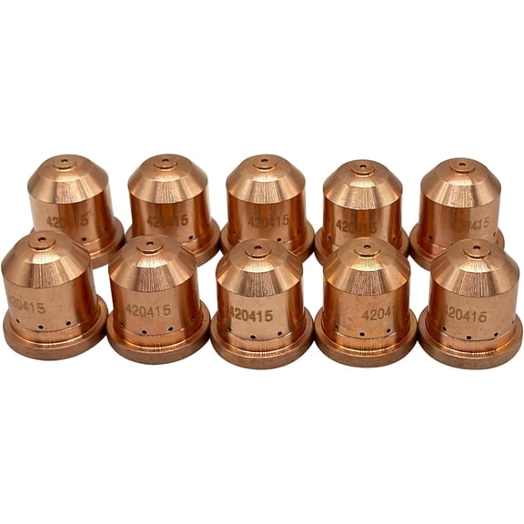 10Pcs 420415 Making Precision Gouging Nozzle Tip Fit Hypertherm PMX 10-45A Plasma Cutting Torch Consumable