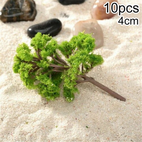 10Pcs 4Cm Model Trees Railroad Diorama Mini Scenery Plastic Scale Scene Smile Home