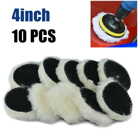 10Pcs 4Inch Woolen Polishing Buffer Pads Heavy Cut Pads For Car Polisher