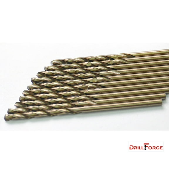 10Pcs 5/32" x 3-1/8" HSS Cobalt Drill Bits Jobber Length for Stainless Steel Metal Wood Plastic
