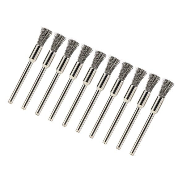 10Pcs 5*3Mm Stainless Steel Wire Brush For Mold Grinder Handle Electric Rotary Drill YIWEI