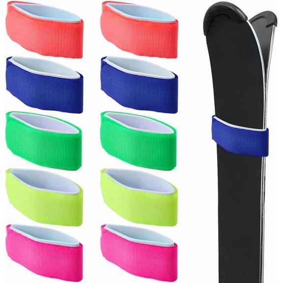 10Pcs 5 Colors EVA with Nylon Snowboard Straps Rectangle Mixed Color 466x55x4.5mm 2pcs/color for DIY