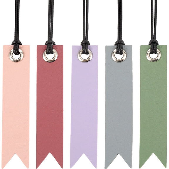 10Pcs 5 Colors Leather Bookmarks Pagemarkers with Tassel Personalized Genuine Handmade Leather Book Marks for Book Lovers Readers Writers