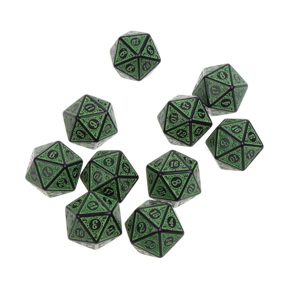 10Pcs 5 Colors Multifaceted d20 Polyhedral TRPG Games Set Board Game entertainment Kit