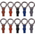 thumbnail image 1 of 10Pcs 5 Colors PU Leather Keychain Universal Key Fob Key Chain Gray Brown Blue Pendant Decorations Keychains with Black Alloy Rings Clasp for Keys Chains Purse DIY Crafts Men Accessories Gunmetal, 1 of 4