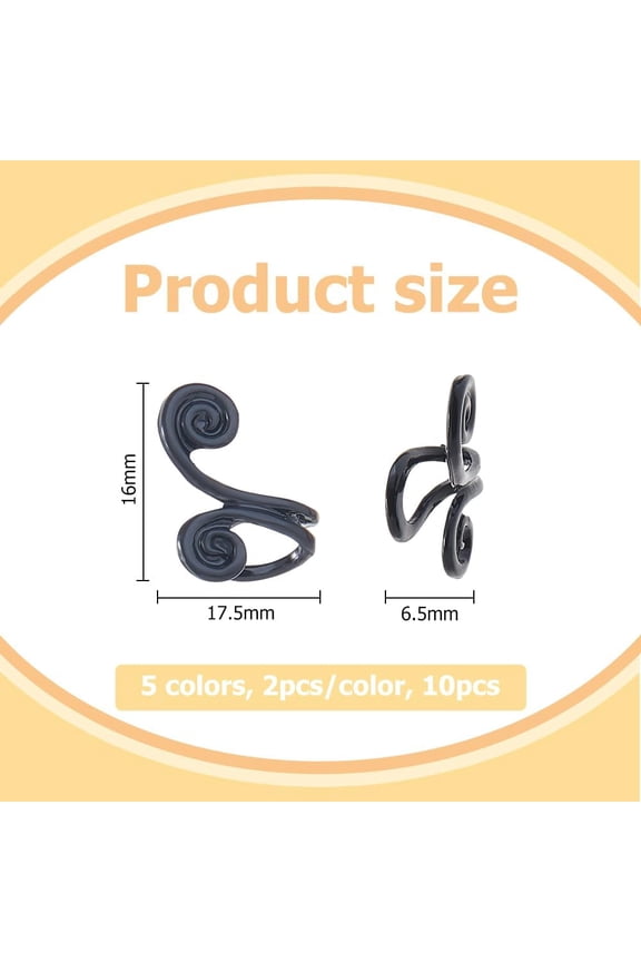 10Pcs 5 Colors Pressure Earrings for Keloids Alloy Clip Earrings Spiral Non-Pierced Earrings Compression Earrings Adjustable Keloid Earrings for Women Men Ladies