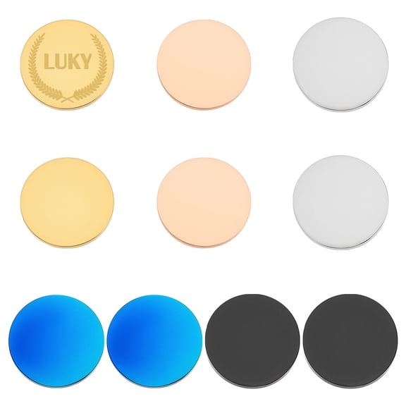 10Pcs 5 Colors Stainless Steel Disc 40mm Metal Round Circle Plate Engraving Stamping Blank Flat Round Undrilled Blank