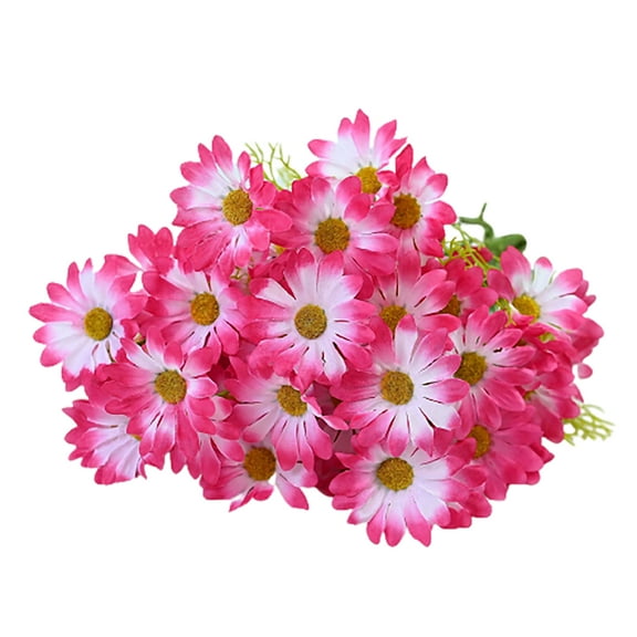 10Pcs 5 Heads Artificial Daisy Flowers Fake Gerber Daisy Silk Bouquets Pastoral Style for Home Garden Window Wedding Indoor Outside Decoration