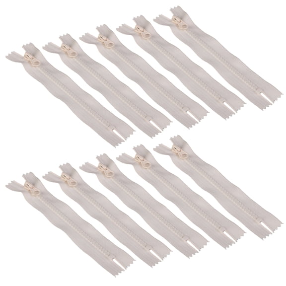 10Pcs 5 Size Closed End Resin Zippers Smooth Gliding Teeth Sewing Zips for Dressmaking and Home Decoration