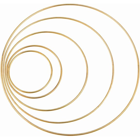 10Pcs 5 Styles Iron Linking Rings Soldered Cadmium Free Nickel Free for Macrame Ring Craft Making Light Gold 80~250x3mm