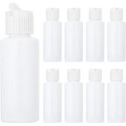 10Pcs 50ml(1.7 Oz) Plastic Flip Top Pour Spout Bottles Reusable PET Bottle Squeeze Containers for Lotion Perfume Essential Oil Foundation Liquid Toner