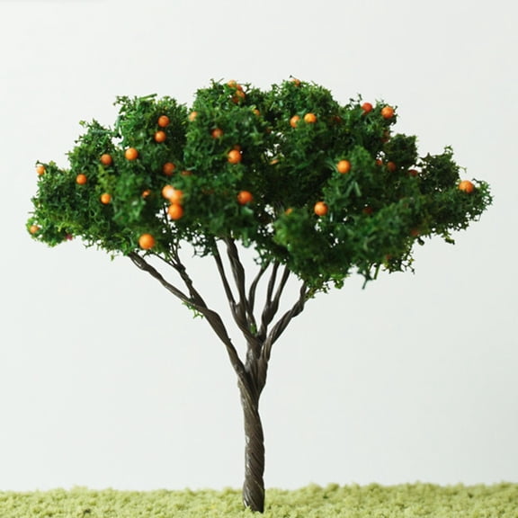 10Pcs 5Cm Building Model Trees Train Railroad Landscape Layout Roadway Smile Home