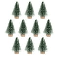 10Pcs 5Cm Mini Christmas Tree Decor with Snow Covered Pine DIY