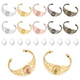 thumbnail image 1 of 10Pcs 5Colors Bezel Tray Blank Filigree Cuff Bangles Bracelet with 10Pcs Oval Glass Cabochons, 1 of 5
