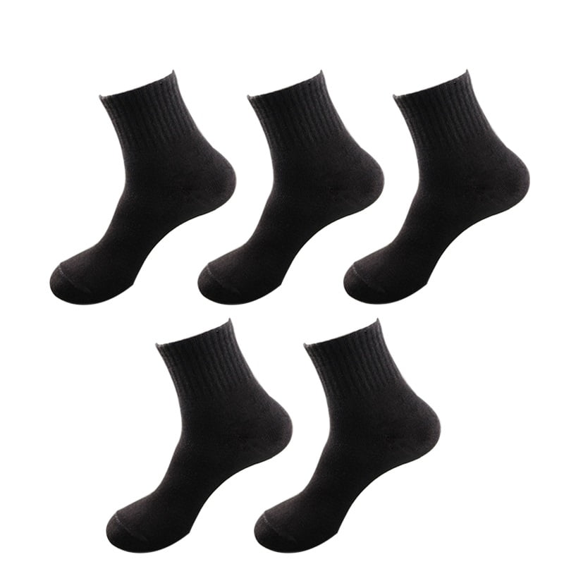 10Pcs/5Pair Unisex Socks Women Men Black White Gray Ankle Socks Female