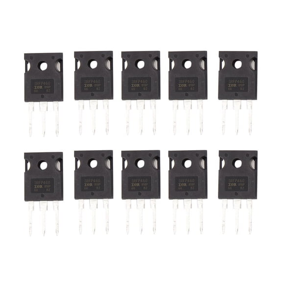 10Pcs 5X IRFP460 20A 500V Power MOSFET N-Channel Transistor,10pcs x Transistor,black & silver