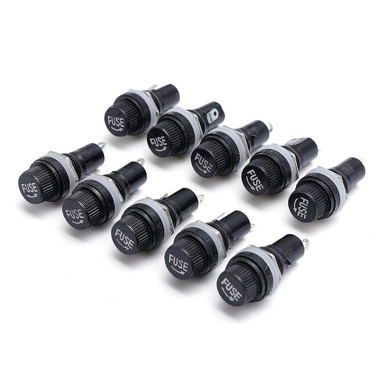 10Pcs 5x20mm Panel Mount Screw Cap Fuse Holder Case for Glass Tube